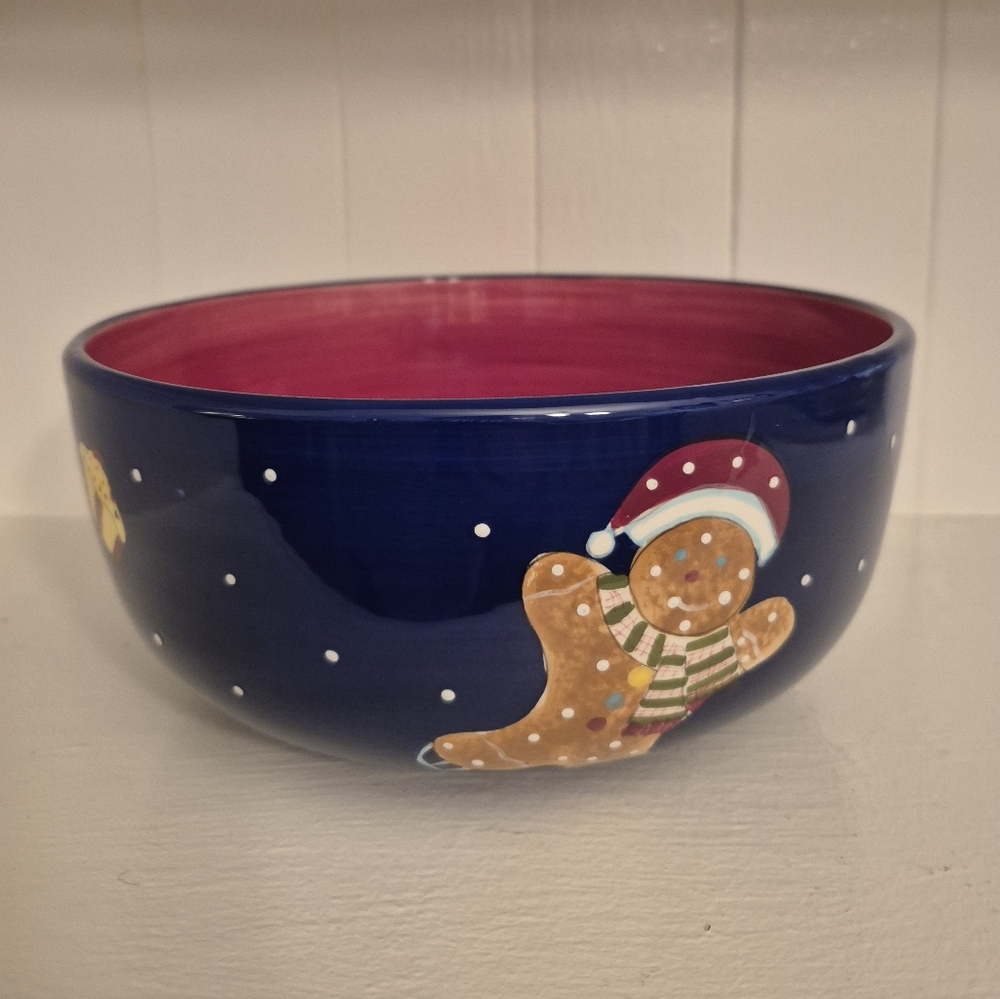 Laurie Gates Holiday Treats Serving Bowl The Cellar's Christmas Twilight